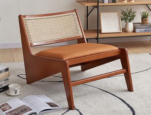 Diseño de sillas de salón silla de ratán clásica de madera sólida para salón nórdico y muebles contemporáneos