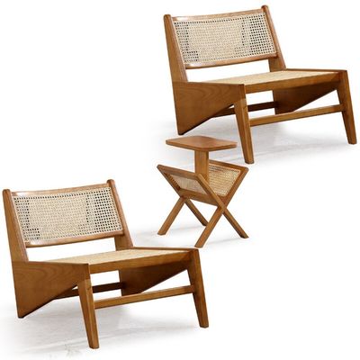 Diseño de sillas de salón silla de ratán clásica de madera sólida para salón nórdico y muebles contemporáneos