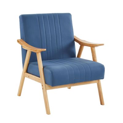 Wabi-Sabi estilo de diseño de tejido tapizado de madera maciza salón de ocio sofá de madera silla para el salón
