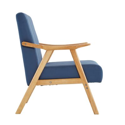 Wabi-Sabi estilo de diseño de tejido tapizado de madera maciza salón de ocio sofá de madera silla para el salón