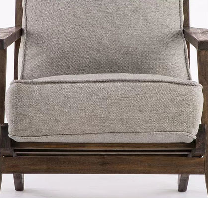 Silla de madera sólida tapizada de tela Nitrolacquer Finish Silla de descanso para el salón