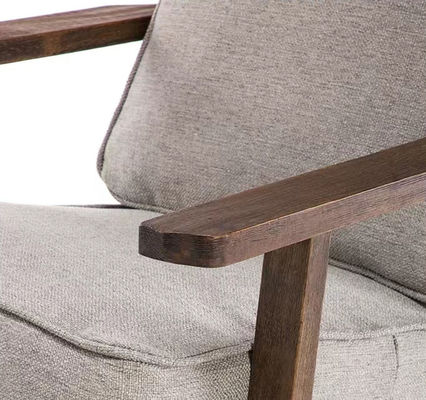 Silla de madera sólida tapizada de tela Nitrolacquer Finish Silla de descanso para el salón