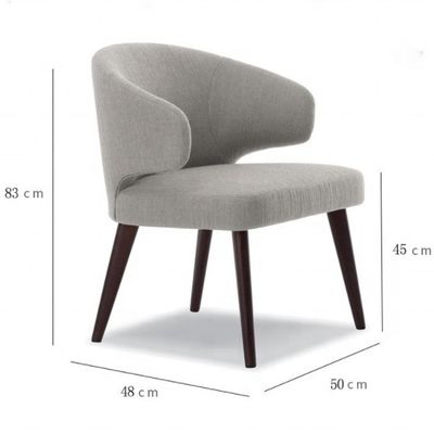 OEM Sí Sala de comedor Piernas de madera Silla de terciopelo Asiento de asiento único Respaldo de ala sillas de comedor para muebles de restaurante de lujo