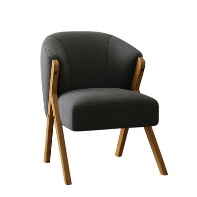 Silla de madera nórdica moderna Marco de madera sólida de ceniza resistente para diseño hotelero Sillones de sofá de madera de lana de cordero de terciopelo