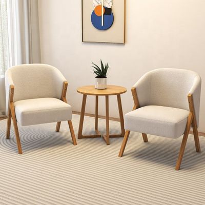 Cómodo moderno de lujo de terciopelo sofá suave Salón de estar Sala de estar de madera maciza Perezoso tapizado silla blanca silla para el comedor