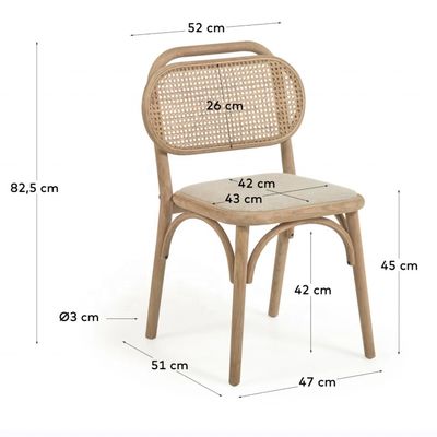 Muebles de comedor silla de comedor de tela de lino blanco con almohadilla y respaldo curvo color nuez madera en color personalizado