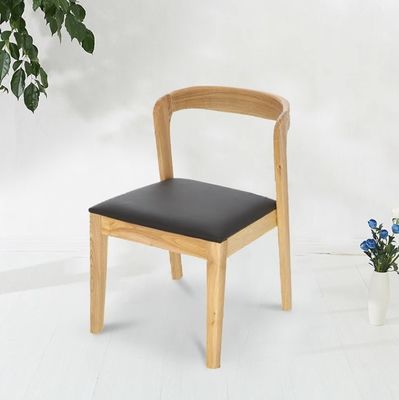 Moderno de diseño nórdico de madera maciza de cuero de PU silla de comedor con acabado de nitrolaca y embalaje de correo