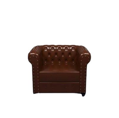 Diseño nórdico Moderno silla de madera maciza y cuero PU para un asiento sofá de sala de estar