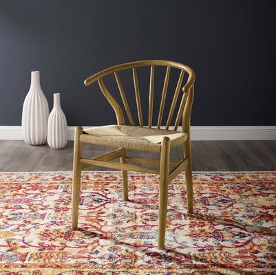 Silla de restaurante de madera maciza tejida con cordón de diseño nórdico Muebles de comedor modernos europeos para asientos de restaurante