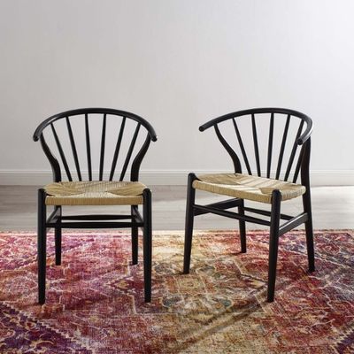 Silla de restaurante de madera maciza tejida con cordón de diseño nórdico Muebles de comedor modernos europeos para asientos de restaurante