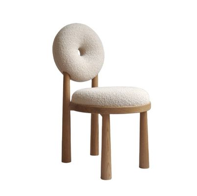Habitación y hotel asiento blando silla de comedor de lana de cordero de madera W47*D48*H79CM con diseño moderno