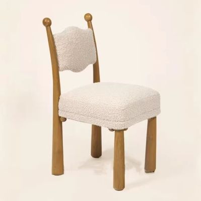 Casa Muebles de diseño moderno asiento blando madera cordero lana silla de comedor para el salón y el hotel