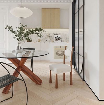Casa Muebles de diseño moderno asiento blando madera cordero lana silla de comedor para el salón y el hotel