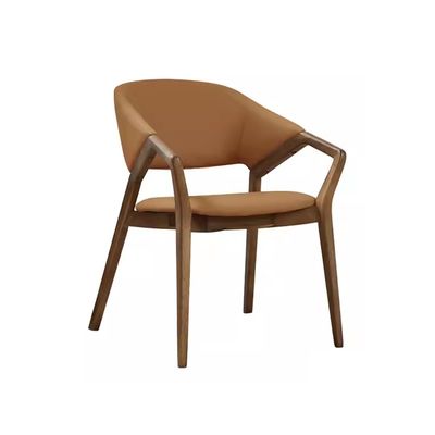No silla de comedor de madera de ceniza sólida plegada para el lujo moderno silla de brazos de madera de ocio en la habitación del hotel