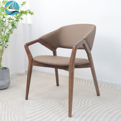 No silla de comedor de madera de ceniza sólida plegada para el lujo moderno silla de brazos de madera de ocio en la habitación del hotel