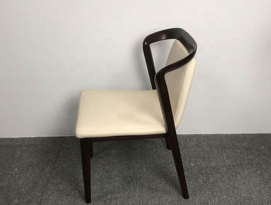 Silla de comedor de restaurante Marco de madera de ceniza sólida Sillones tapizados de madera para lujo moderno