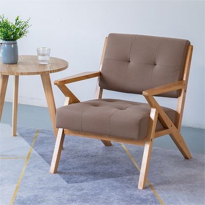 Silla de sofá de madera de tejido sólido W60*D73*H76CM La solución de asientos definitiva para el salón moderno y el hotel