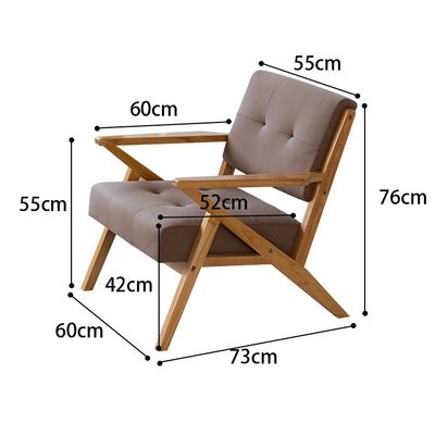 Silla de sofá de madera de tejido sólido W60*D73*H76CM La solución de asientos definitiva para el salón moderno y el hotel