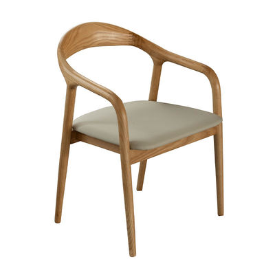 Agregue un toque de elegancia a su comedor con el diseño de estilo nórdico moderno silla de comedor con respaldo de madera de roble blanco