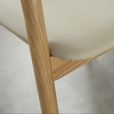 Agregue un toque de elegancia a su comedor con el diseño de estilo nórdico moderno silla de comedor con respaldo de madera de roble blanco