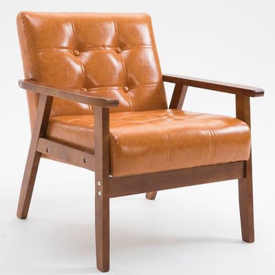 Silla de asiento suave para el salón del apartamento y el hotel de madera sólida de tejido de madera sofá silla de madera con diseño moderno