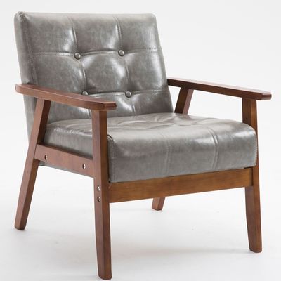 Silla de asiento suave para el salón del apartamento y el hotel de madera sólida de tejido de madera sofá silla de madera con diseño moderno