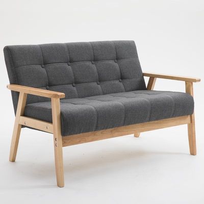 Silla de asiento suave para el salón del apartamento y el hotel de madera sólida de tejido de madera sofá silla de madera con diseño moderno