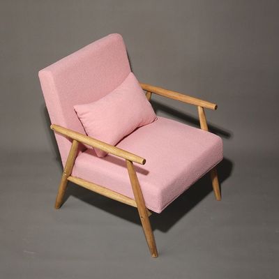 Muebles para el hogar W66*D77*H87CM Sofá de madera de tejido sólido silla de sofá de madera de diseño moderno silla de asiento suave para el salón y el hotel