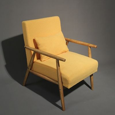 Muebles para el hogar W66*D77*H87CM Sofá de madera de tejido sólido silla de sofá de madera de diseño moderno silla de asiento suave para el salón y el hotel