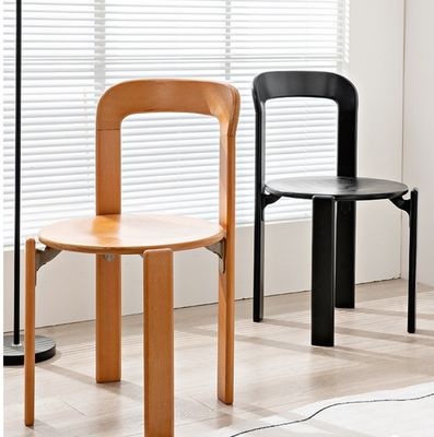 Hotel moderno nórdico Sala de estar Restaurante Dorso de madera maciza Sillas de comedor con acabado de nitrolacque