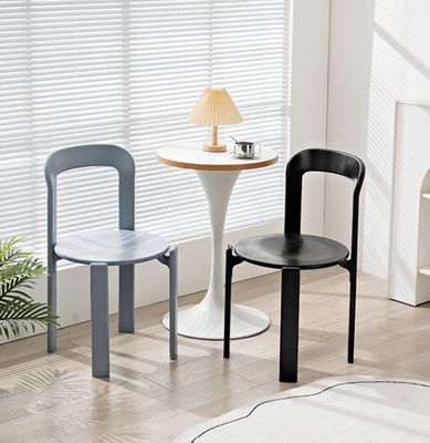 Hotel moderno nórdico Sala de estar Restaurante Dorso de madera maciza Sillas de comedor con acabado de nitrolacque
