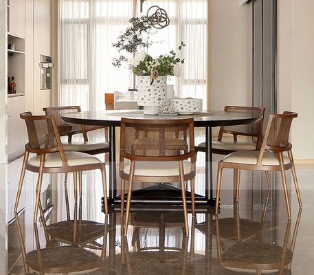 Muebles de comedor de madera modernos para hoteles de lujo sillas de restaurante de rotín modernas