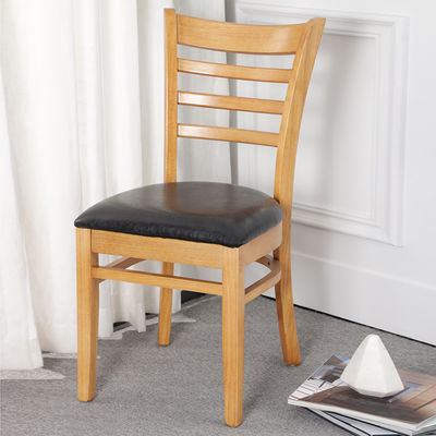Sillones de comedor de madera natural sin brazos de color marrón/nojo W39*D42*H75CM para hoteles y restaurantes de estilo nórdico
