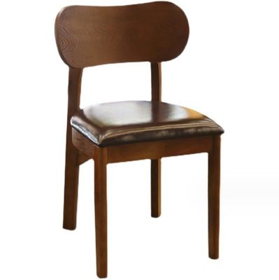 Hotel Restaurante Sin brazos Nordic silla de comedor de madera con marco de madera de caucho