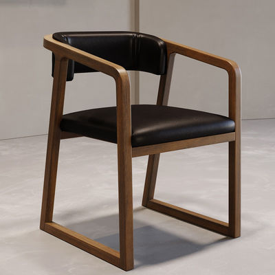 Silla de comedor de madera de caucho personalizable para restaurantes de diseño moderno y duradero