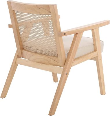 Sillones de madera para el salón y el hotel diseño moderno asiento blando silla de comedor de madera maciza de ratán