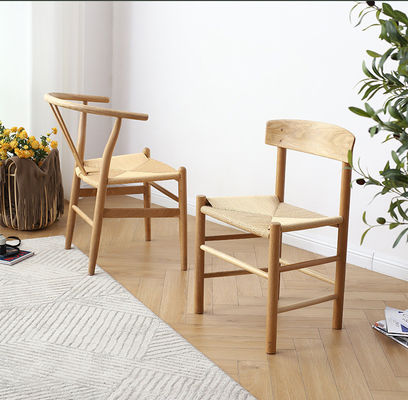 Muebles de comedor modernos de cordón tejido de madera sólida silla de comedor para restaurante