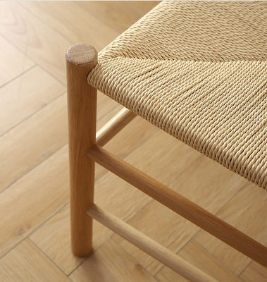 Muebles de comedor modernos de cordón tejido de madera sólida silla de comedor para restaurante