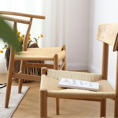 Muebles de comedor modernos de cordón tejido de madera sólida silla de comedor para restaurante