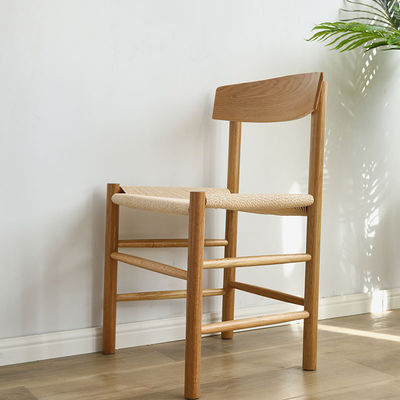 Muebles de comedor modernos de cordón tejido de madera sólida silla de comedor para restaurante