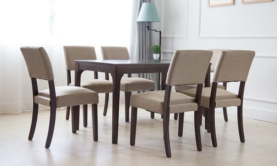 Silla de comedor de madera maciza tapizada de tejido colorido perfecta para el mobiliario de hoteles / comedores / restaurantes