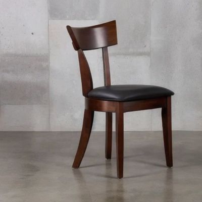 Tamaño personalizado Silla de restaurante Cuadro de madera Cuero suave de cojín grueso Silla de comedor Silla para muebles de casa