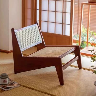 Cadro de madera de caucho silla de ocio de estilo nórdico para el salón silla de salón de madera