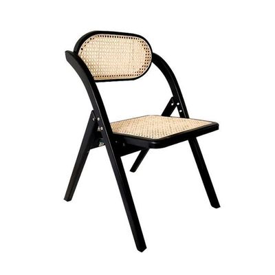 Silla de comedor moderna de estilo nórdico hecha de madera sólida y plegable para restaurante