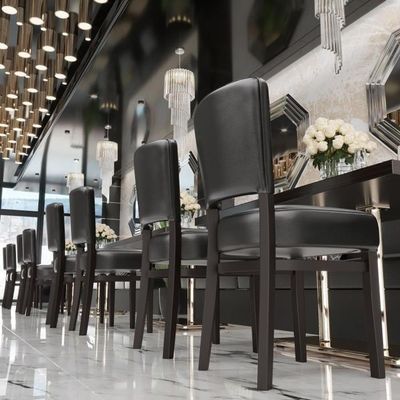OEM silla de comedor de madera con patas de madera para tejido nórdico de cuero PU Banquete Hotel Restaurante evento y diseño ajustable
