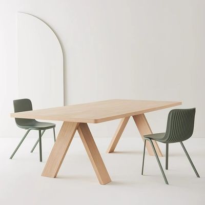 Compras al por mayor Mesa de comedor de madera simple para el restaurante Casa Mesa rectangular personalizada de varios tamaños