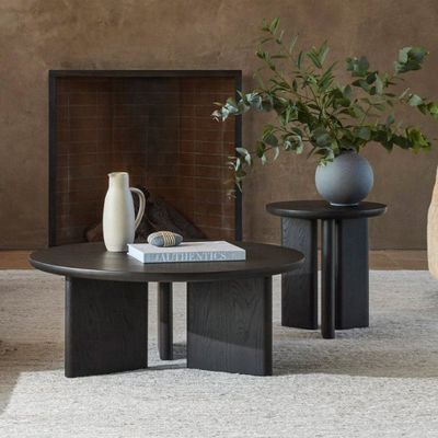 Casa Muebles Modernos de base triangular Mesa de café en color nuez Marco de madera para muebles de comedor