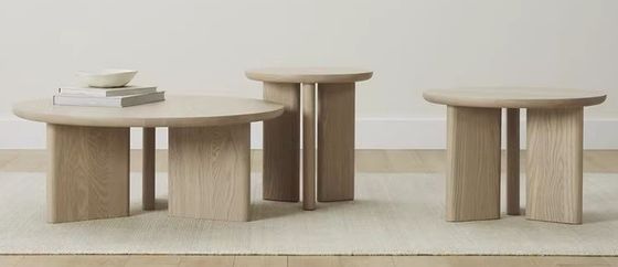 Casa Muebles Modernos de base triangular Mesa de café en color nuez Marco de madera para muebles de comedor