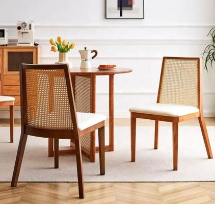 NC/PU Finish de pintura silla de comedor tapizada de madera para diseño nórdico moderno y estilo de madera sólida