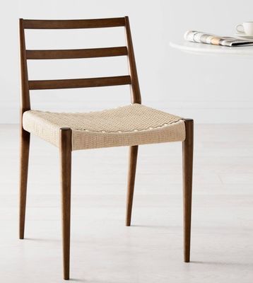 Cuadro de madera maciza Diseños personalizados Vintage Hotel silla de comedor de cordón tejido para eventos